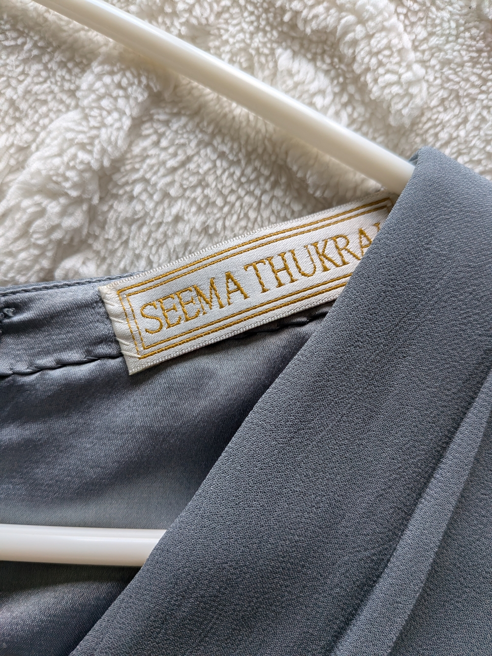 Seema Thukral Soft Slate Gray Blouse